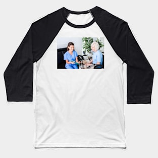 Nurse caring for senior woman (F034/9359) Baseball T-Shirt